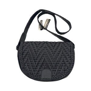 VIntage Tianni Black Woven Half Moon Crossbody